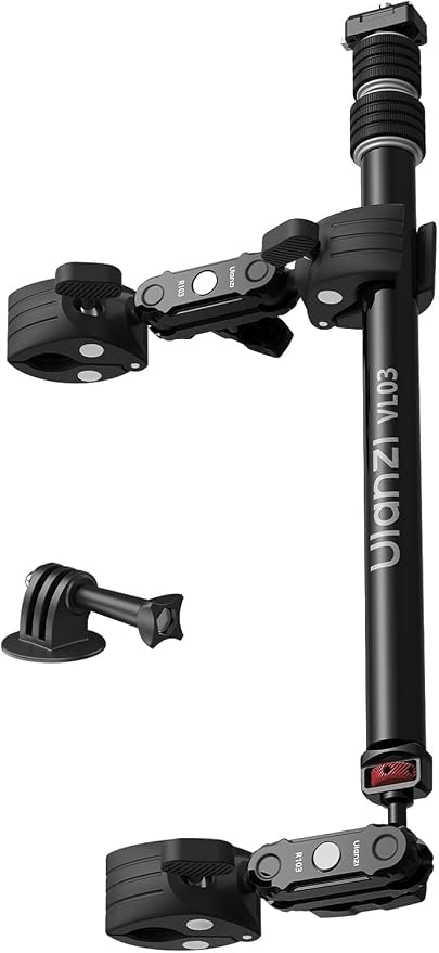 ULANZI VL03 40in Invisible Selfie Stick Motorcycle Bike Mount Kit | for Insta360 X5 X4 X3/DJI Osmo 360, 40in Adjustable, Quick-Release, for GoPro DJI Insta360 Action Cameras Clamp Mount by ulanzi