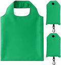 2 Pack Foldable Shopping Bag, Reusable Grocery Tote Bag, Dark Green | Waterproof Nylon, 35 Pounds Weight Capacity, Pocket Size Carrier by Unknown