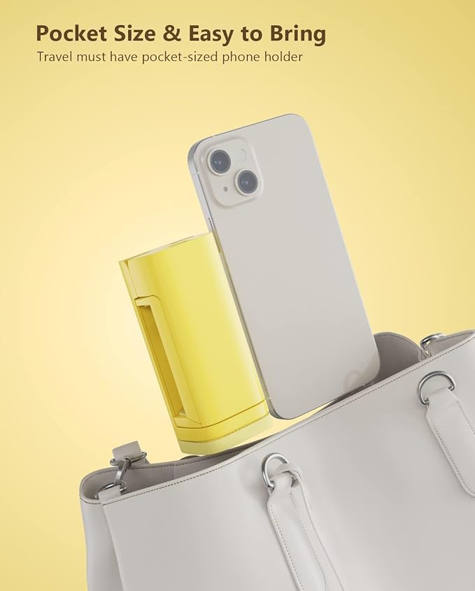 MiiKARE Airplane Phone Holder Mount, Plane Travel Essentials, Yellow | Universal Hands-free Phone Holer with 360° Rotation for Flying, Accessory Travel Must Haves Phone Stand for Desk, Tray Table - Image 6