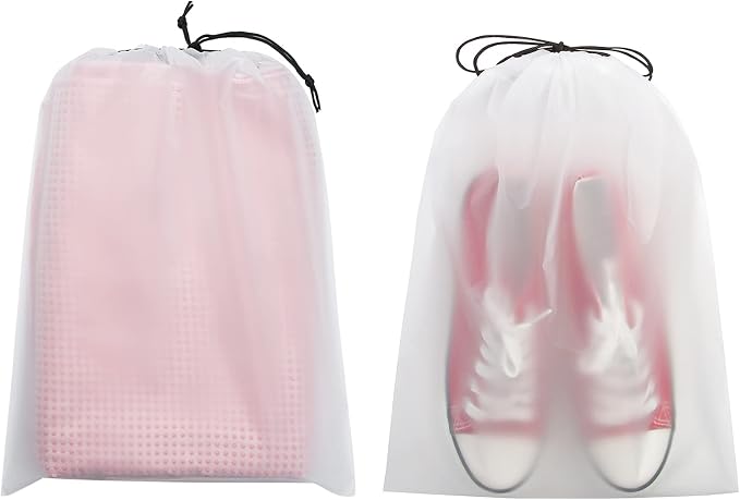 Vorspack 13 Pack Transparent Shoe Bags for Travel, 15.7 x 11.8 inches | Clear Drawstring Shoe Pouches, Portable Shoe Organizer, Travel Essentials for Men Women - Image 6