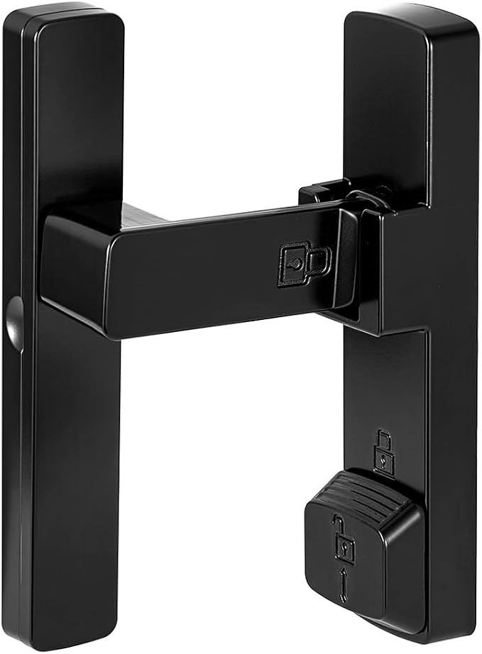 2 Packs Black 90 Degree Barn Door Lock,Flip Gate Latches Hardware | Zinc Alloy Door Lock,Right Angle Door Lock Latch,Sliding Door Latches,for bedroom,drawer,pet enclosures,cabinet,garage,window - Image 7