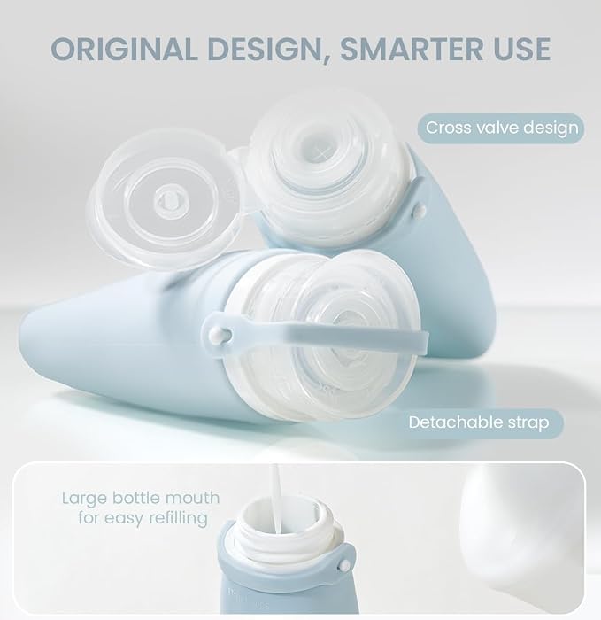 Silicone Travel Bottles for Toiletries, TSA Approved Size 6pcs | Ultrasonic, Leak-Proof, Squeezable, Refillable, Sets with Labels, For toiletries, Silicone - Image 4