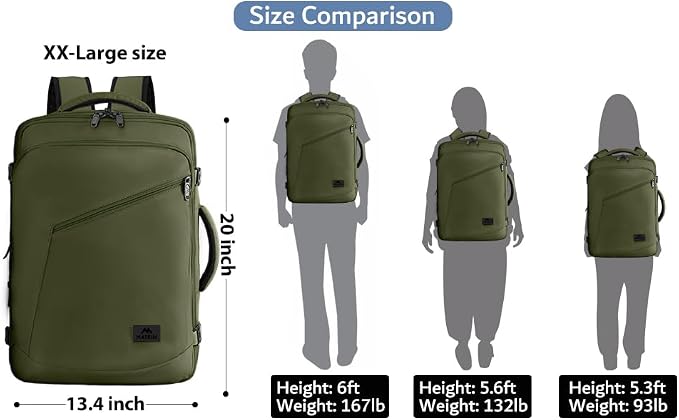 MATEIN Mens Backpack for Travel, Extra Large Expandable Carry on Backpack | Travel Backpack, Hideaway Shoulder Strap, Heavy Duty Daypack, Water Resistant, Travelling Essential, Gifts for Men Women - Image 7