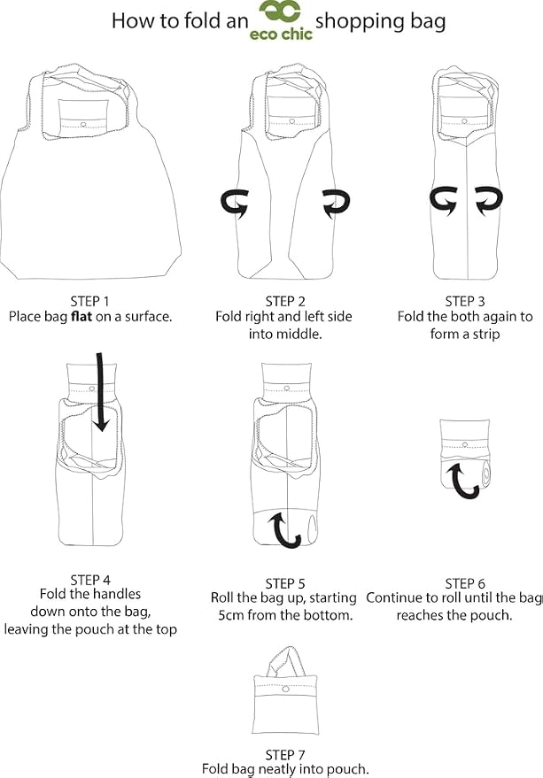 ECO CHIC Foldable Reusable Grocery Bags - Lightweight, Recycled & Reusable Shopping Bag - Waterproof Packable Tote - Image 7