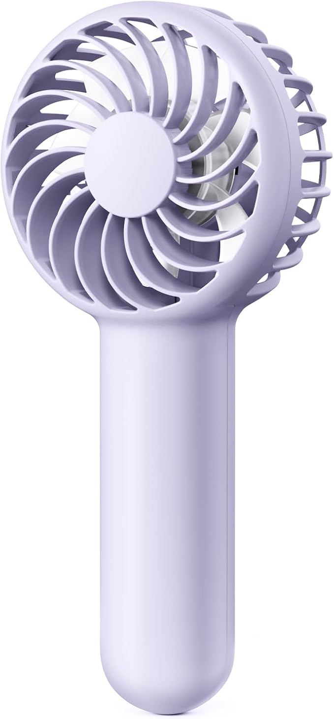 Gaiatop Mini Portable Handheld Fan, Travel Essentials for Women Girl Purple | 3 Speed Powerful, Battery Operated, Small USB Rechargeable, 3.3 oz Small Personal Fan for Makeup Eyelash Camping Beach Cruise by GAIATOP