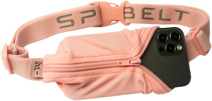 SPIbelt Running Belt Original Monochromatic for Women Men, Phone Holder for Running, Running Fanny Pack, Holder for Phone, Running Waist Pack, Adjustable, [Fits All Phones]. Rose Gold by SPIbelt