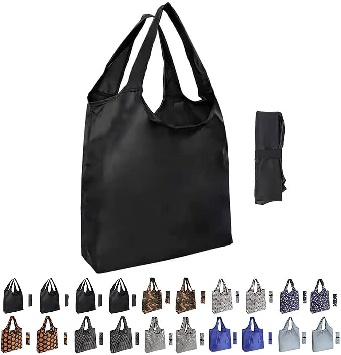 Aricsen Durable Mixed Color Reusable Grocery Bags with Handles, 20 Pack | Polyster fabric cloth, Pocket Nylon Tote, Foldable, Xlarge, Durable, Machine Washable, for grocery, storage, gifts - Image 9