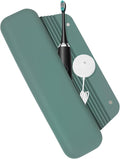 Silicone Electric Toothbrush Travel Case - Compatible with Oral-B,Philips Sonicare,Burst, Suri, Aquasonic - Portable Storage Organizer Bag-Midnight Green by NECANCE