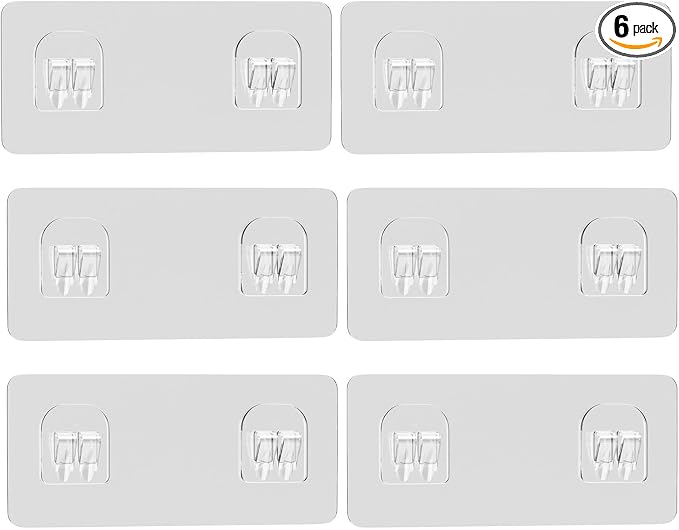 6 Pack Shower Caddy Adhesive Replacement, Shower Adhesive Strips, Strong Adhesive Hooks, Waterproof Sticker, No Drilling, for Bathroom Shelf and Kitchen Racks by Lsnisni