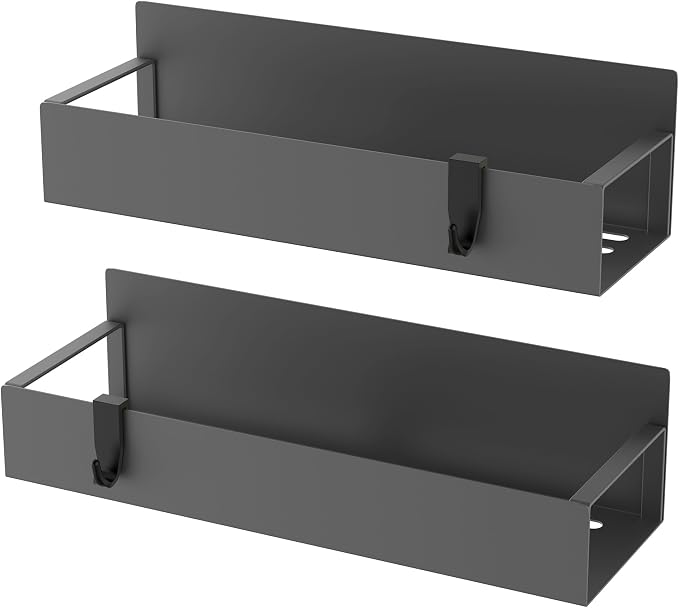 HuggieGems Metal Magnetic Spice Rack for Refrigerator Dark Gray, 2 Pack | Magnetic Shelves Heavy Duty for Fridge in Kitchen, Seasoning Storage Organizer, For Oven Washer and Dryer, For Heavier Items - Image 6