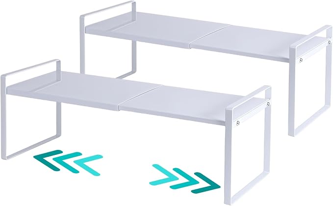 2-Pack Expandable Shelf Organizer for Kitchen Countertop, kitchen organizers and storage，under sink expandable shelf organizer by LJHFUQHUHU