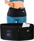 Running Belt Money Belt 4-Pocket Phone Holder | No-bounce Fanny and Waist Pack, 4 Large Security Pockets and Zipper, Fits All Size Phones Travel Documents and Passport by Stashbandz