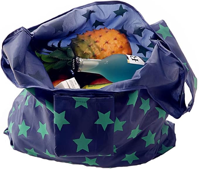 Cloth Tote Bags, Reusable, Foldable, Recycle for Shopping, Fits in Pocket, Eco Friendly for Groceries, Water Resistant, Lightweight, Strong & Durable Large (6Pack) - Image 2