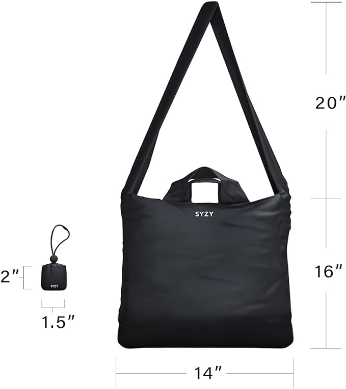 SYZY World's Most Compact Travel Tote Bag Portable Shopping Beach Market Bag - Reusable Collapsible Stuffable - Image 5