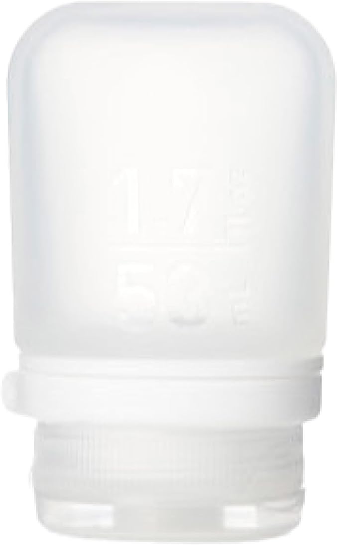 humangear GoToob+ (Small) | Refillable Silicone Travel Bottle | Locking Lid | Food-Safe Material | Clear, Small (1.7 fl.oz; 53ml) | Refillable & Leak-Proof Silicone Travel Size Bottles with Locking Cap for Toiletries, Camping & TSA Carry-On by humangear