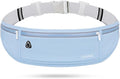 USHAKE Slim Running Belt, Workout Fanny Pack for Men Women,Exercise Waist Pack for Apple iPhone Holder, Runner Belt for Running Walking Cycling Camping Gym Light Blue by USHAKE