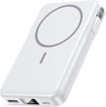 Magnetic Portable Charger 10000mAh, 20W Power Bank with Built in Cable | 20W Fast Charging for Magsafe Battery Pack with LED Display, Travel Essential for iPhone 17/16/15/14/13/12 Pro/Pro Max-White by Unknown