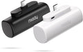Miady 2-Pack Mini Portable Charger Built-in USB C Connector Small PowerBank | 5000mAh丨Lightweight丨for Backpack Travel丨Compatible with iPhone 17 Galaxy Android丨Ultra-Compact丨Flight-Safe丨18Wh丨Black+White by Miady