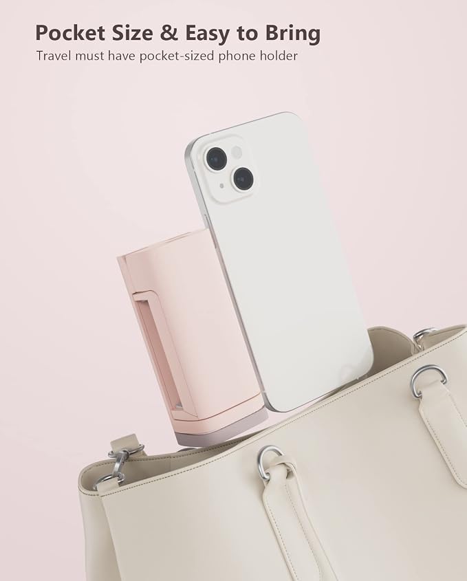 MiiKARE Airplane Phone Holder Mount, Plane Travel Essentials, Pink | Universal Hands-free Phone Holer with 360° Rotation for Flying, Accessory Travel Must Haves Phone Stand for Desk, Tray Table - Image 6