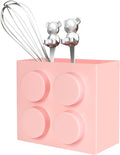 Magnetic Basket Organizer for Fridge - Lego-Style ABS Plastic Storage Box,No Drill Design for Kitchen Counter, Microwave & Whiteboard, Holds Up to 3.5 lbs(Pink) by Unknown