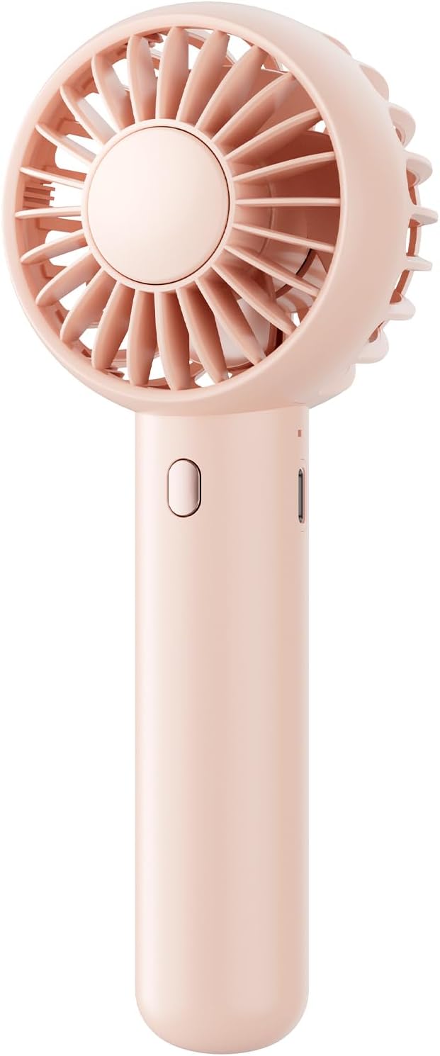 Gaiatop Mini Portable Fan, Small Personal Handheld Fan,Rechargeable | Powerful 3 Speed with Desktop Base, Lightweight, Battery Powered for Travel Lash Makeup Girls Women Gift Pink by GAIATOP