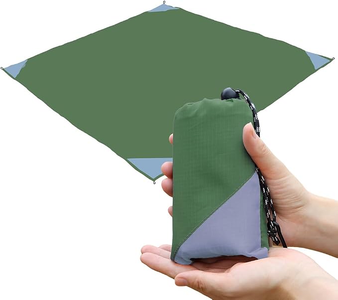 Orga'Neat Pocket Picnic Blanket, Compact Lightweight Tarp for Camping | Foldable, Easy to Carry, Water Resistant Sandproof Washable Quick Dry Mat for Beach, Festival, Travel, Outdoor Recreation by OrgaNeat