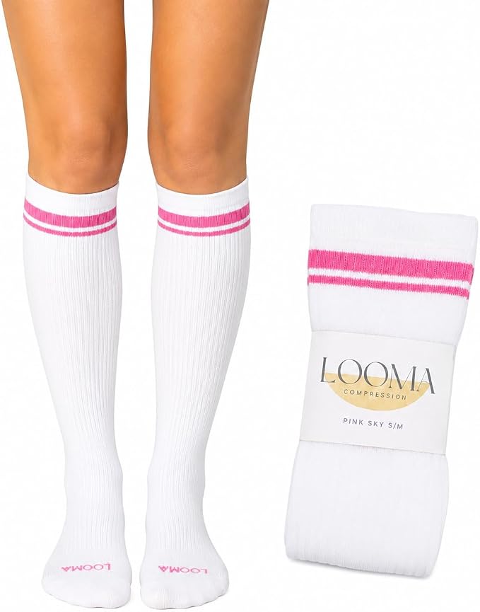 LOOMA Viscose from Bamboo Compression Socks for Women; 15-20mmHg Relief for Swelling, Travel, Nursing & Pregnancy; No-Slip by LOOMACOMPRESSION