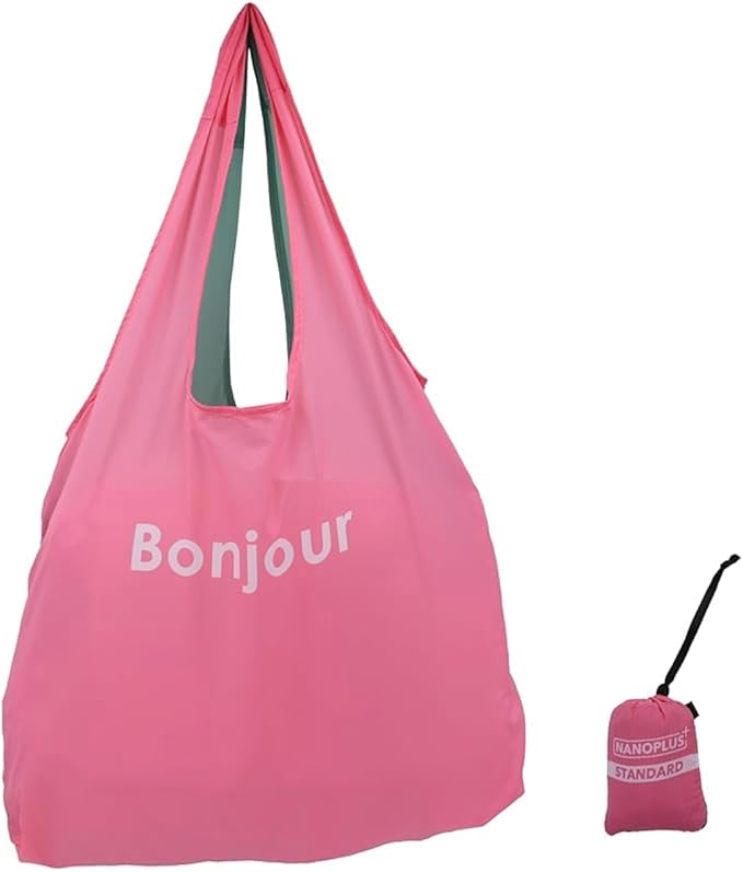 Compact Reusable Grocery Tote Bag – Lightweight, Foldable & Packable Shopping Bag for Travel by NANOPLUS