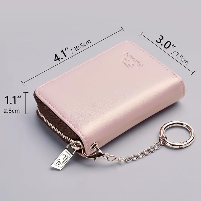 FurArt Zipper Wallet Women RFID Credit Card Holder keychain Wallet | ID Window RFID Blocking Compact Small business 15/16 slots - Image 6