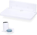 BRAINWAVZ 8” Shelf Wall Mount for Speakers, Security Cameras, Baby Monitors, Plants Toys & More, Floating Shelves, Adhesive & Screw-in (White) by Brainwavz