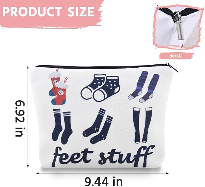 Sisadodo Feet Stuff Storage Bag for Women Travel Cosmetic Bag with Zipper Travel Toiletry Bag for Men Short Long Stock Organizer Storage Bag Feet Stuff Bag Pouch - Image 2