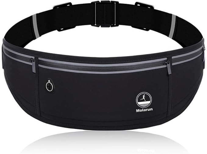 Slim Running Belt Phone Holder Fanny Packs for Women Men - Black | Jogging Pouch, For Hiking Cycling Workout, Travelling Money Belt, Phone Holder by Unknown