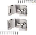 90 Degree 4 Inch Right Angle Padlock Hasp, Stainless Steel Safety Door Latches, Solid Gate Latches,Polished Finish 2 Pack by VIDYSUFYR