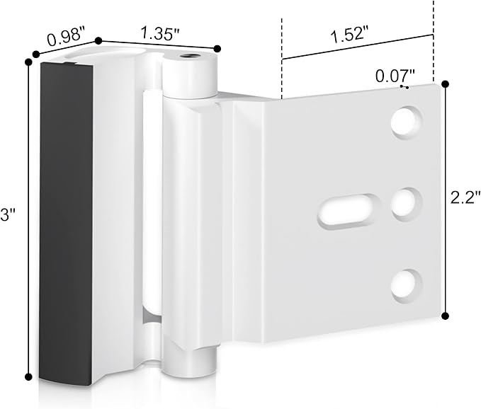 4 Pack Door Reinforcement Lock, Home Security Door Lock, Child Proof, White | Door Safety Lock for Front Door, Toddler Proof Door Latch for Entry Door Security, Includes 8 Screws - Image 6