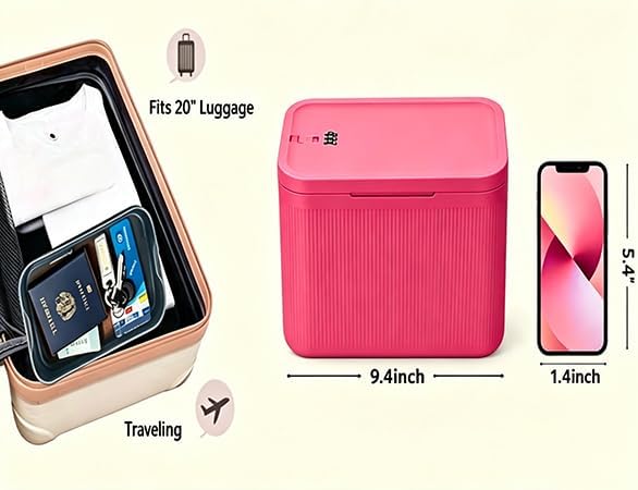 Lockable Storage Box, Large Lock Box with Combination Code – 2 inch Taller Version for Medication Safe, Phone Jail, Food Snacks, First Aid Kits, Refrigerator, Office, School, Home,Pink - Image 5