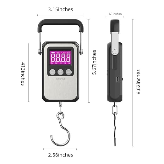 Klau Portable Rechargeable Luggage Hanging Scale,60 kg/120 lb, Black | Heavy Duty, Wide Handle, For Home Farm Hunting Outdoor - Image 2
