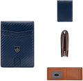 Slim RFID-Blocking PU Leather Bifold Wallet for Men & Women, Minimalist Card Holder with ID Window & Cash Pocket (Lake Blue) by Unknown