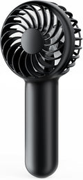 Gaiatop Mini Portable Handheld Fan, Travel Essentials for Women Girl Black | 3 Speed Powerful, Battery Operated, Small USB Rechargeable, 3.3 oz Small Personal Fan for Makeup Eyelash Camping Beach Cruise by GAIATOP