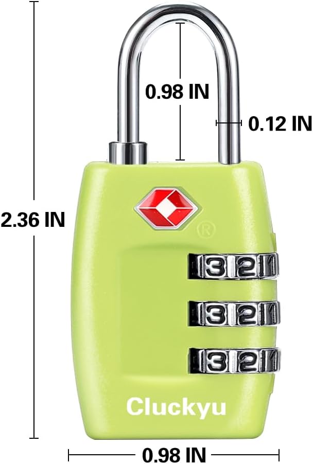 TSA Luggage Locks (4Pack) - 3 Digit Combination Padlocks - Approved Travel Lock for Suitcases & Baggage (Green1) - Image 6