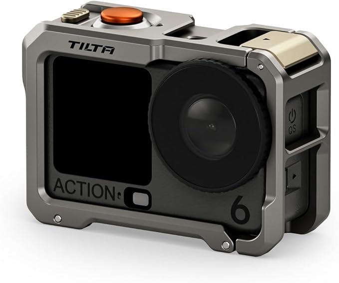 Tilta Full Camera Cage Compatible with DJI Osmo Action 6 | 1/4"-20 Thread with Locating Points | Cold Shoe Receiver | Button Extension | Battery Door & Card Slot Open Access | Titanium Gray | Full Camera Cage with cold shoe and magnetic mount for DJI O... by Tilta