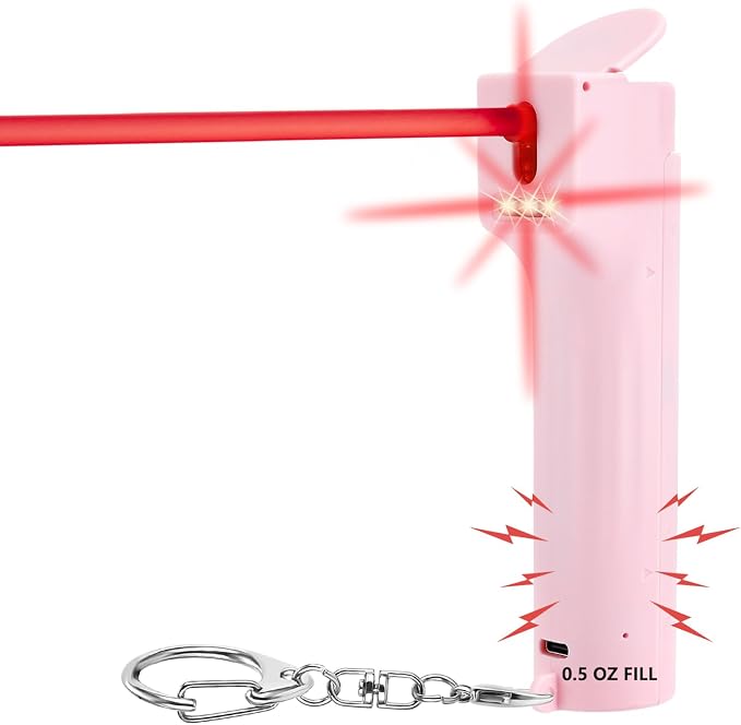 3-in-1 Personal Alarm for Women Self Defence Set with Pepper Spray, Max Strength Pepper Gel & 130 dB Safety Alarm & Red Led Lights, Canister Replaceable & Flip-top Safety Cap & UV Marking Dye by PAPASAFETY