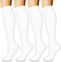 COOLOVER 4 Pairs Compression Socks for Women & Men Circulation 15-20mmHg -Best Support for Nursing, Athletic, Cycling, Flight by COOLOVER