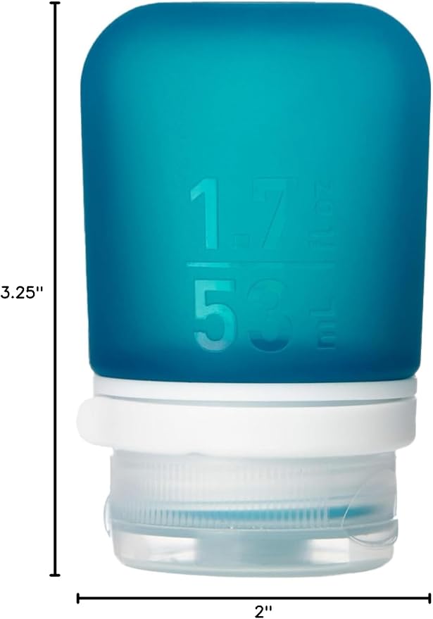 humangear GoToob+ (Small) | Refillable Silicone Travel Bottle | Locking Lid | Food-Safe Material | Teal, Small (1.7 fl.oz; 53ml) | Refillable & Leak-Proof Silicone Travel Size Bottles with Locking Cap for Toiletries, Camping & TSA Carry-On - Image 7