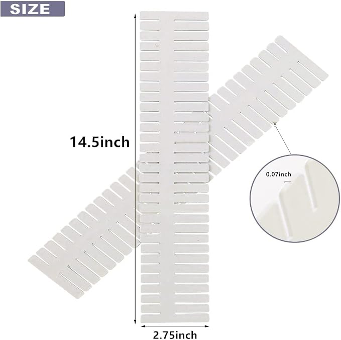 44Pcs Drawer Dividers with Fixing Buckle, Adjustable Drawer Organizer Storage Separator for Clothes, Cutlery, Socks, Underwear, Makeup, Dresser, Kitchen, Bedroom, Office, Bathroom, 14.5 * 2.75in - Image 2