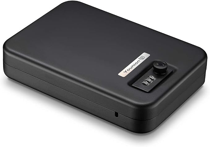 Younion Pistol Safe, Portable Travel Gun Safe, Gun Lock Box, Black - Image 9