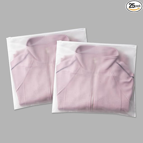 16x12 Inch Frosted Zipper Bags for Clothes 25Pcs No Vent Holes | Packaging Shipping Frosted Bags for Travel Storage Small Businesses for Apparel Blankets Backpack and Winter Cloth 3 Mil by Motomy