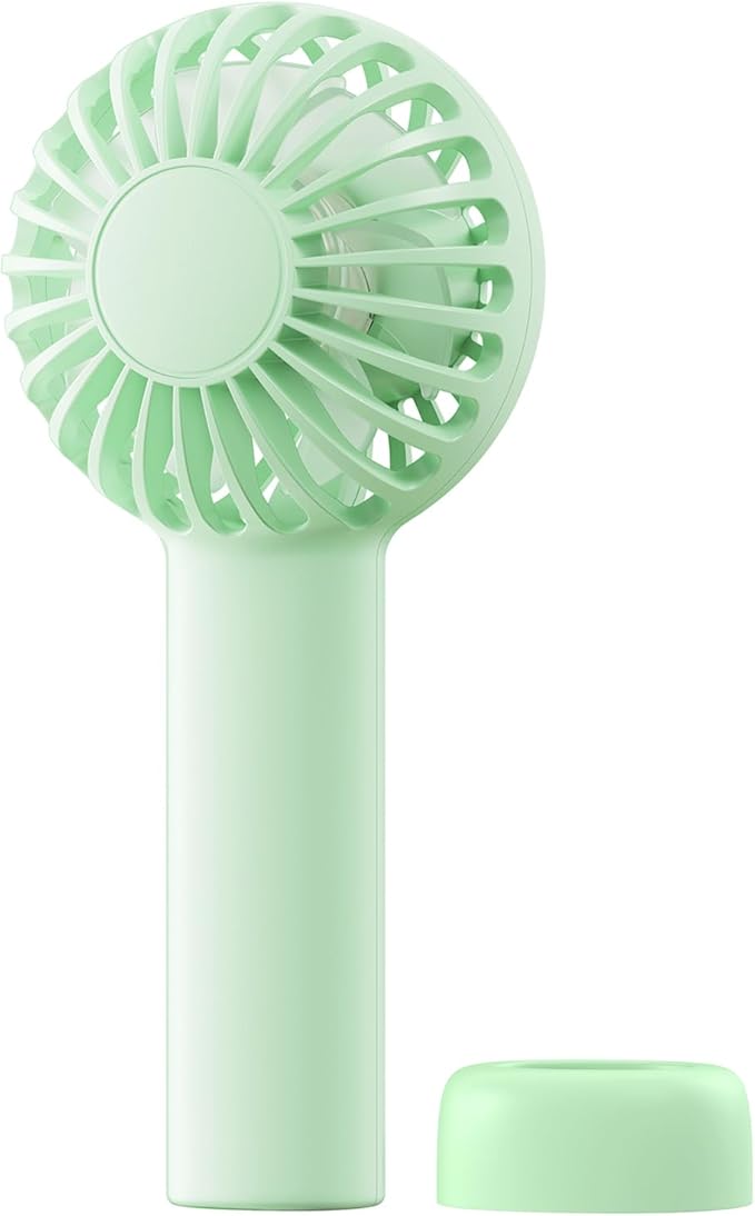 SWEETFULL Mini Portable Fan - Rechargeable Handheld Fan, 3 Speeds Personal Small Hand Gifts for Travel Essentials, Lash, Makeup, Eyelash, Kids, Girls, Women - USB, Cute Design Green by SWEETFULL