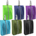 BeeGreen Colorful Dance Shoe Organizer Bags - 6 Pack with Zipper Closure and Handle, Portable Nylon Shoe Bags for Storage, Men's and Women's Travel Gifts by BeeGreen