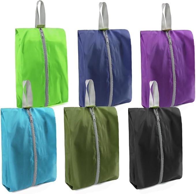 BeeGreen Colorful Dance Shoe Organizer Bags - 6 Pack with Zipper Closure and Handle, Portable Nylon Shoe Bags for Storage, Men's and Women's Travel Gifts by BeeGreen