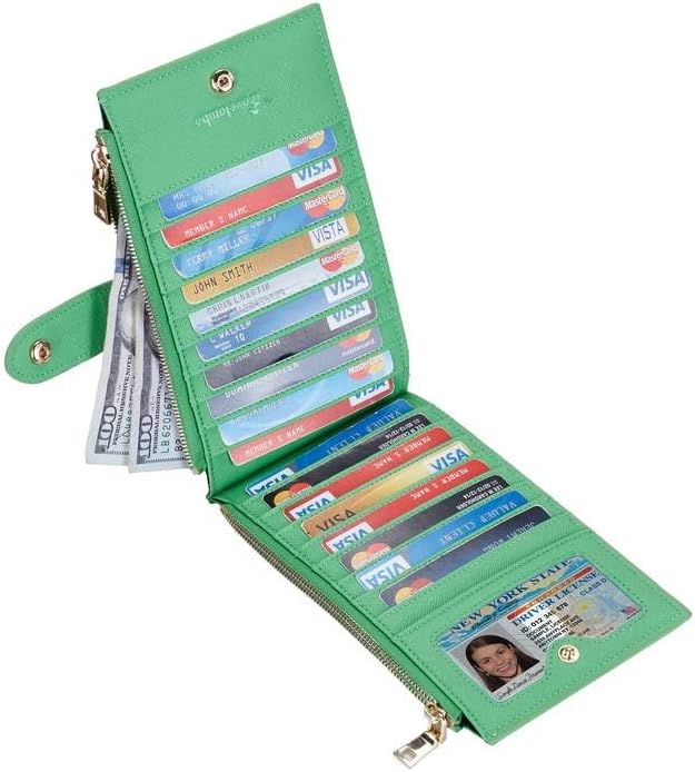 Travelambo RFID Wallet Women Large Size Bifold Multi Card Wallet Case with Zipper Pocke Credit Card Holder for Women - Image 3